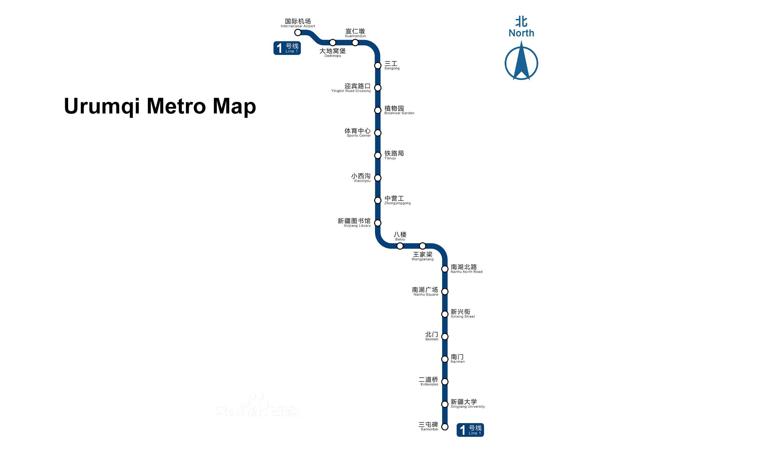 Urumqi Metro map