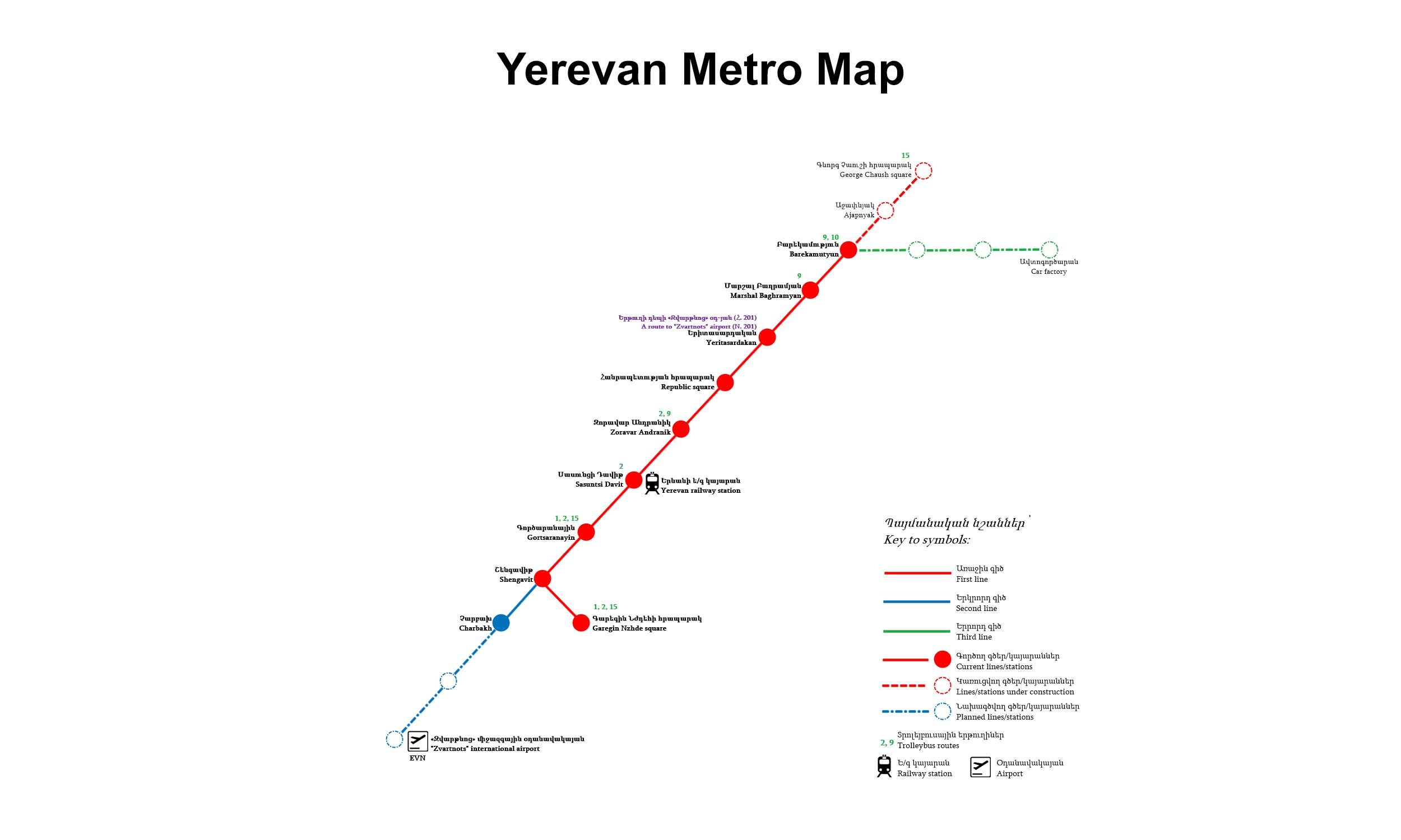 Yerevan Metro map
